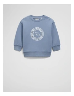 Australian Oversized Circle Logo Sweat in Slate Blue