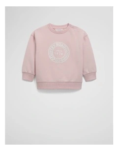Australian Oversized Circle Logo Sweat in Mineral Pink