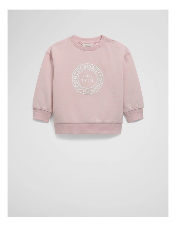 Australian Oversized Circle Logo Sweat in Mineral Pink image 1