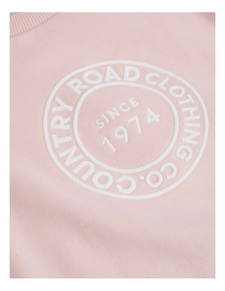 Australian Oversized Circle Logo Sweat in Mineral Pink image 2
