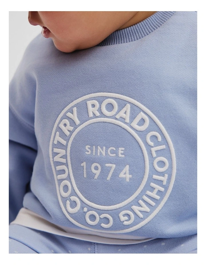 Australian Oversized Circle Logo Sweat in Bluebell image 2