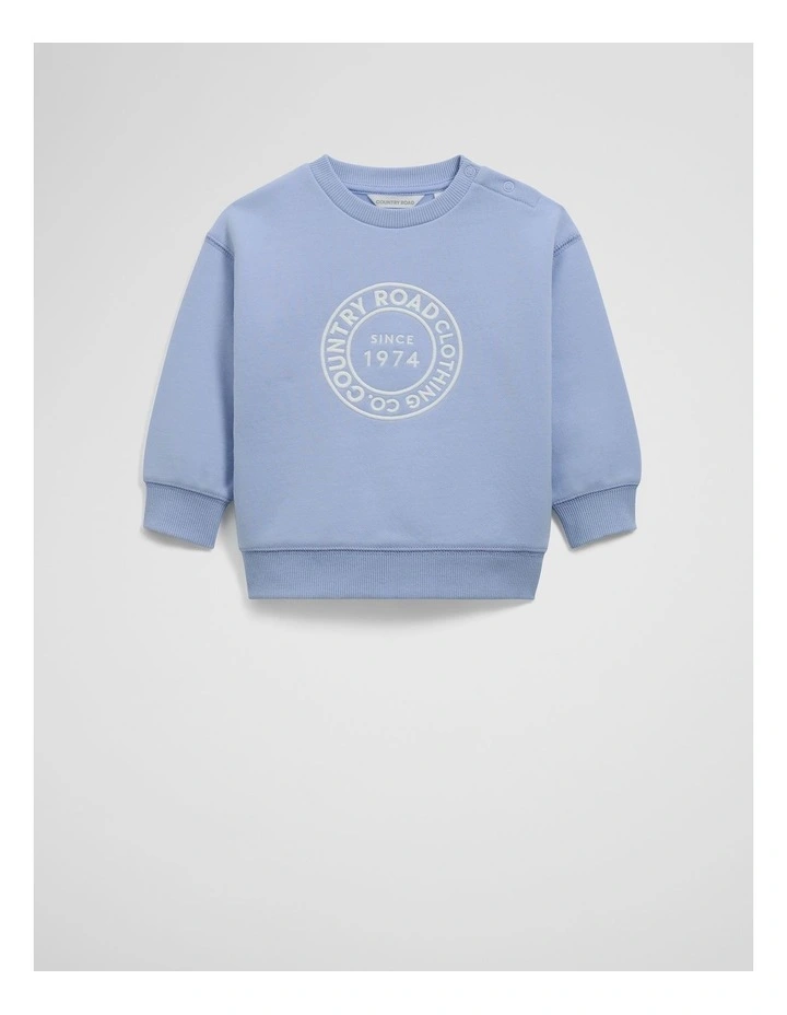 Australian Oversized Circle Logo Sweat in Bluebell image 4