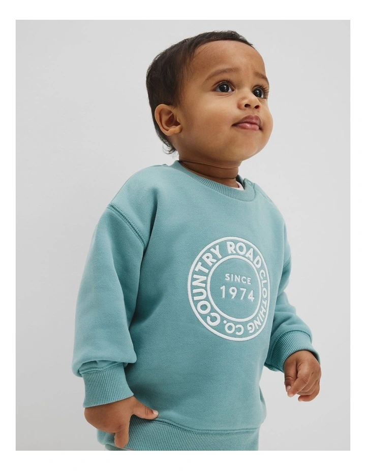 Australian Oversized Circle Logo Sweat in Blue Gum image 2