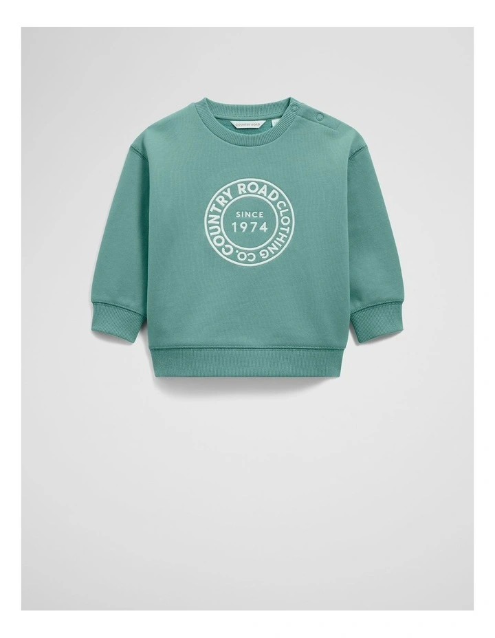 Australian Oversized Circle Logo Sweat in Blue Gum image 4