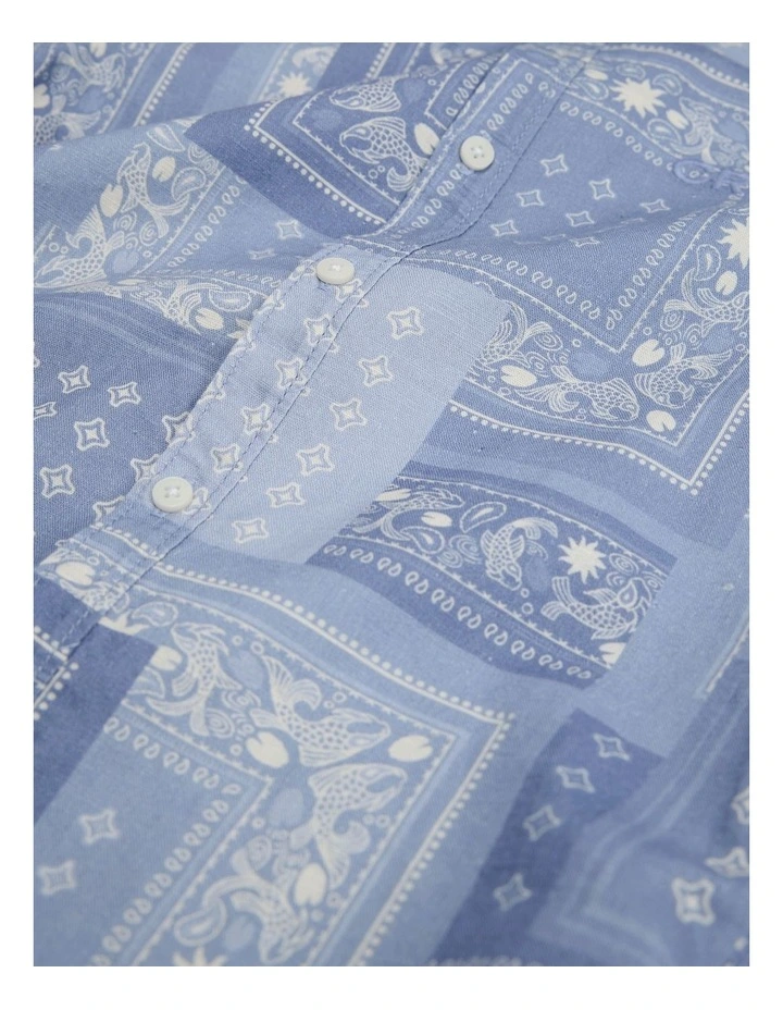 Patch Paisley Shirt in Slate Blue image 2