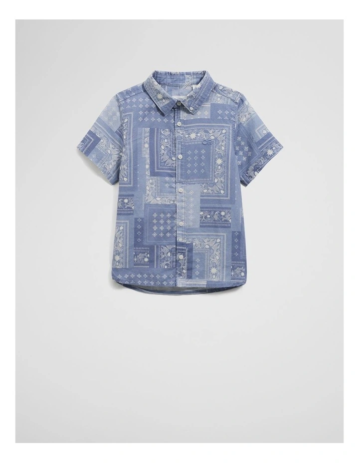 Patch Paisley Shirt in Slate Blue image 1