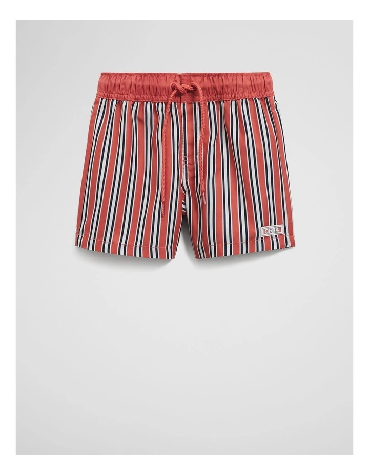 Stripe Boardshort in Faded Red image 1