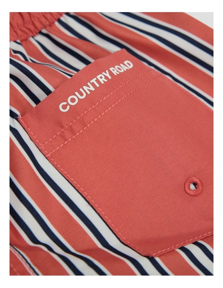Stripe Boardshort in Faded Red image 2