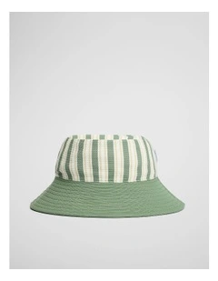 Stripe Swim Bucket Hat in Sage