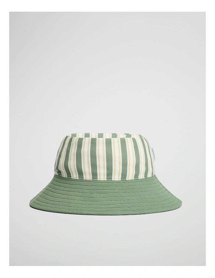 Stripe Swim Bucket Hat in Sage image 1