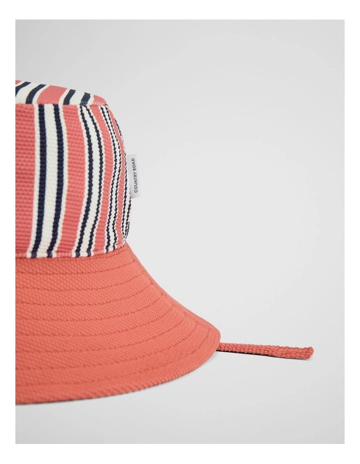 Stripe Swim Bucket Hat in Faded Red image 2