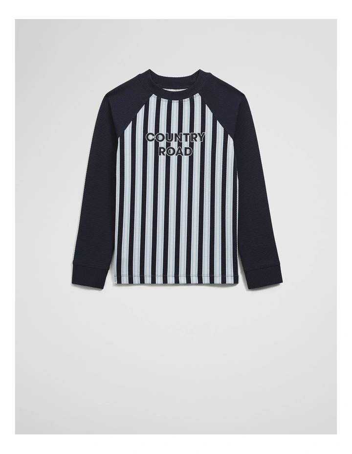 Stripe Logo Rash Vest in Navy image 3