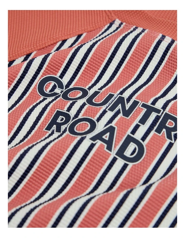 Stripe Logo Rash Vest in Faded Red image 2