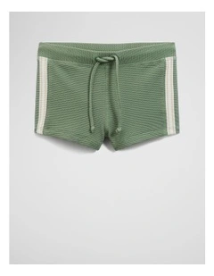 Branded Swim Short in Sage