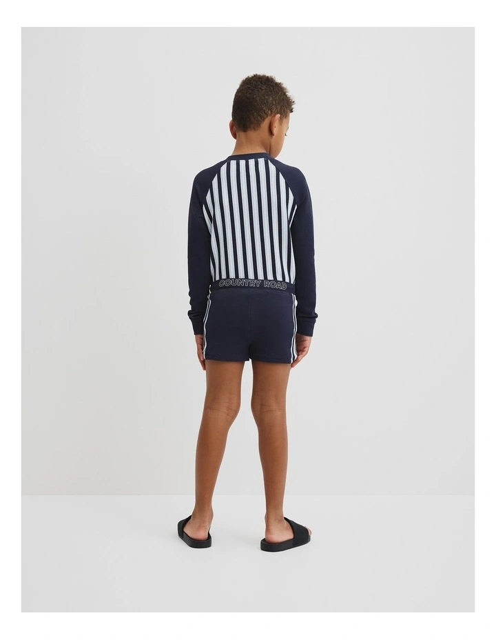 Branded Swim Short in Navy image 3