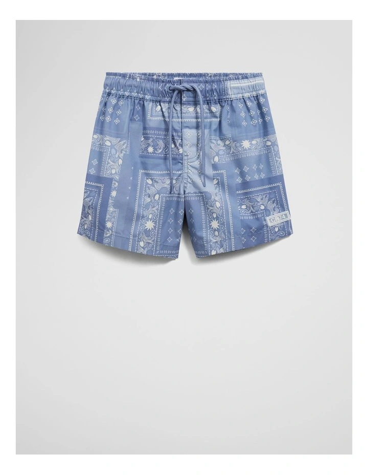 Patch Paisley Boardshort in Slate Blue image 1