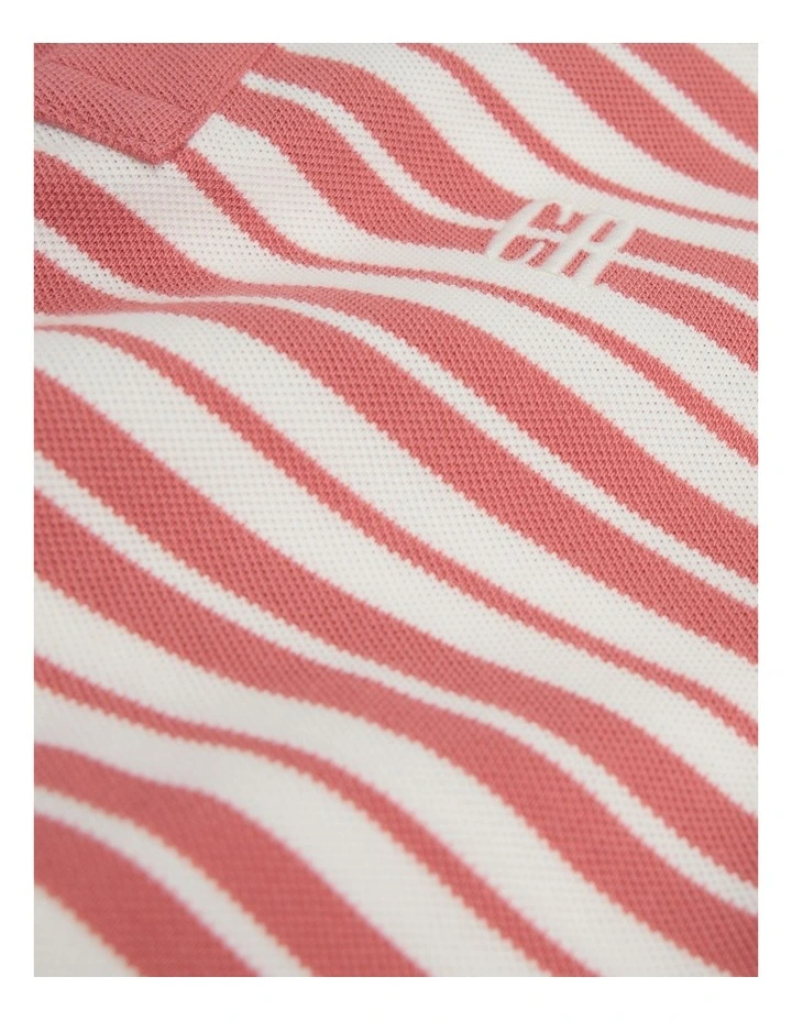 Organically Grown Cotton Country Road Logo Polo Shirt in Faded Red Stripe image 5