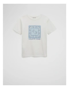 Organically Grown Cotton Paisley Print Oversized T-shirt in Marshmallow