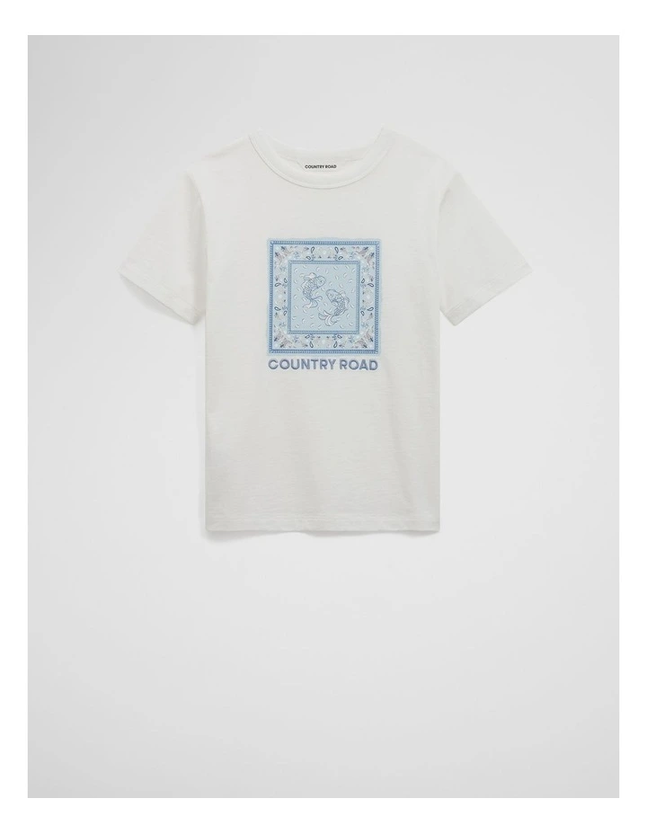 Organically Grown Cotton Paisley Print Oversized T-shirt in Marshmallow image 1