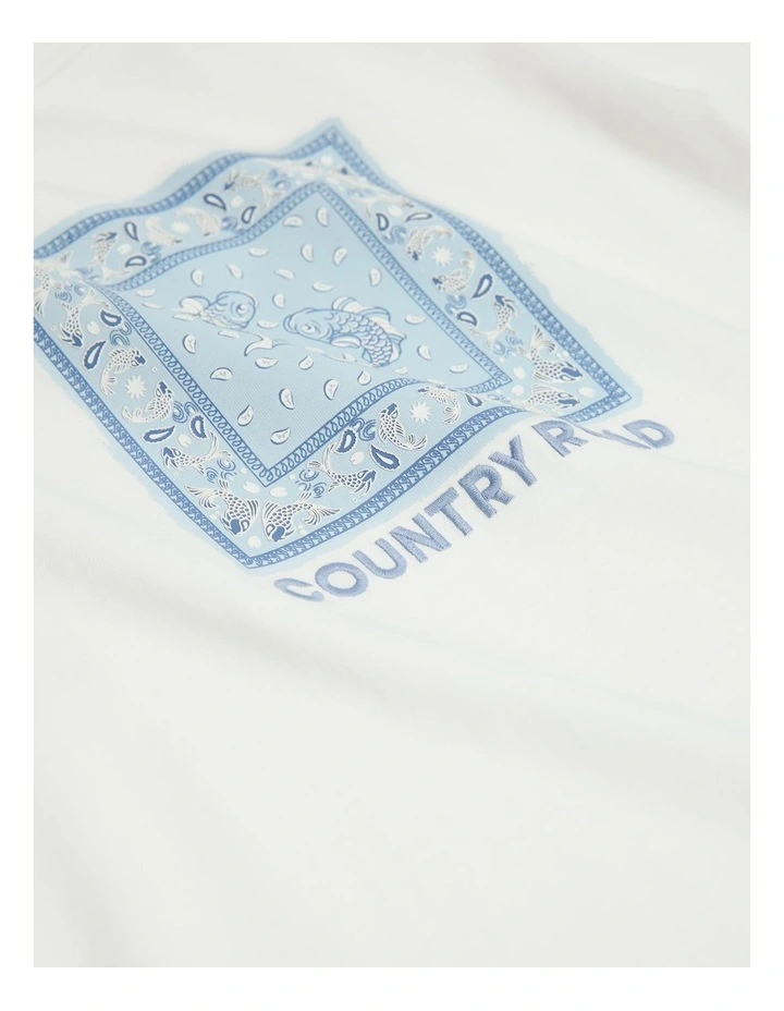 Organically Grown Cotton Paisley Print Oversized T-shirt in Marshmallow image 2
