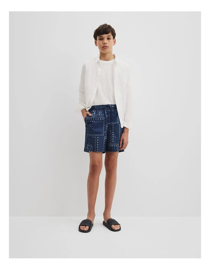Paisley Board Short in Navy image 1
