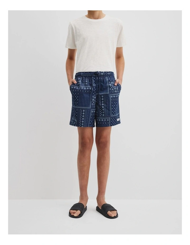 Paisley Board Short in Navy image 2