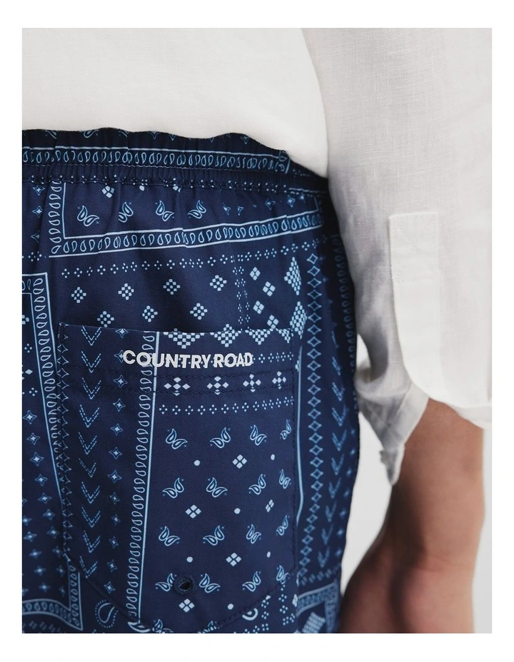 Paisley Board Short in Navy image 3