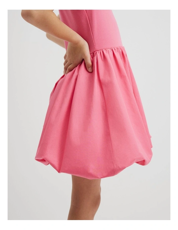 Bubble T-shirt Dress in Rouge Pink image 2