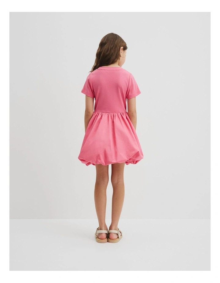 Bubble T-shirt Dress in Rouge Pink image 3