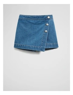 Denim Skort in Light Blue