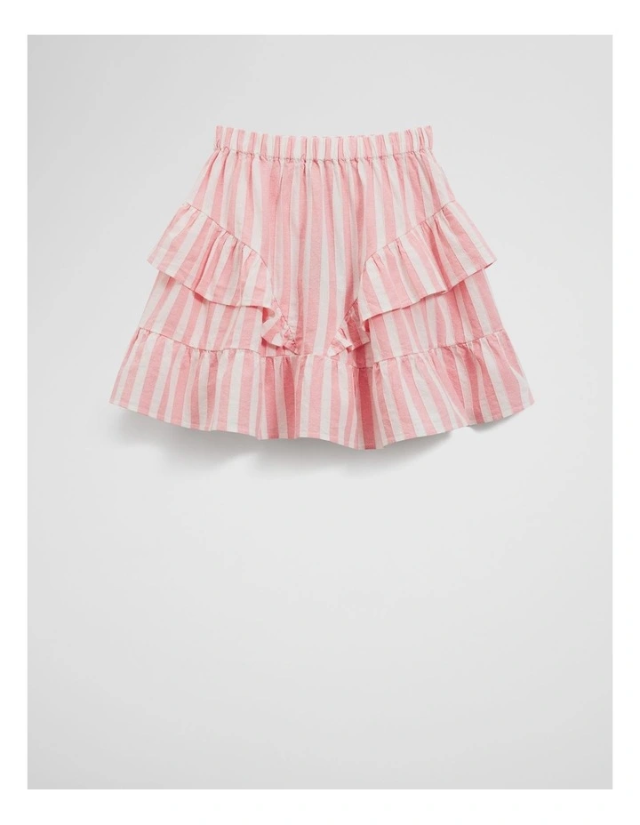 Frill Detail Mini Skirt in Strawberry image 1