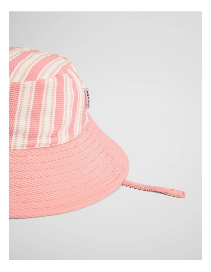 Stripe Swim Hat in Strawberry image 2