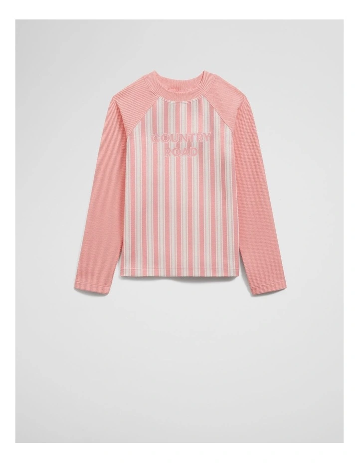 Stripe Logo Rash Vest in Strawberry image 4