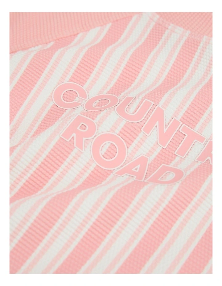 Stripe Logo Rash Vest in Strawberry image 5