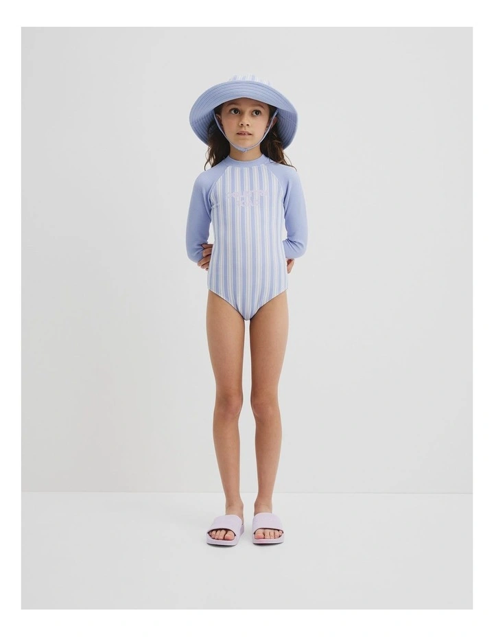 Stripe Swimsuit in Bluebell image 1