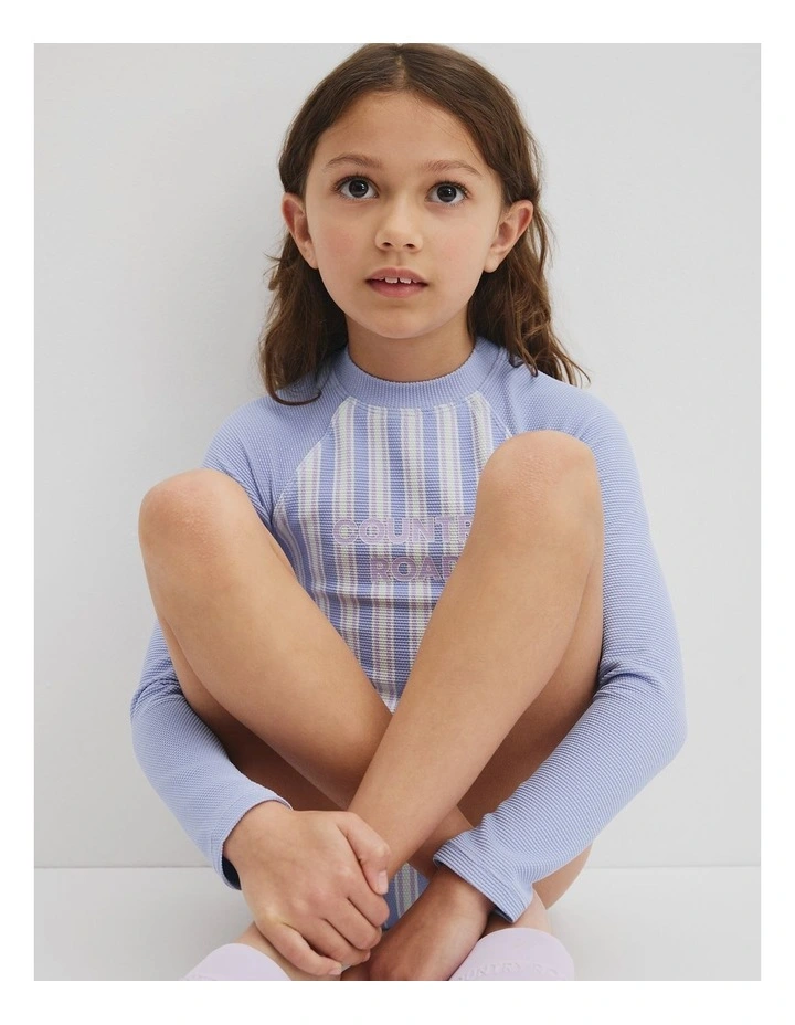 Stripe Swimsuit in Bluebell image 2