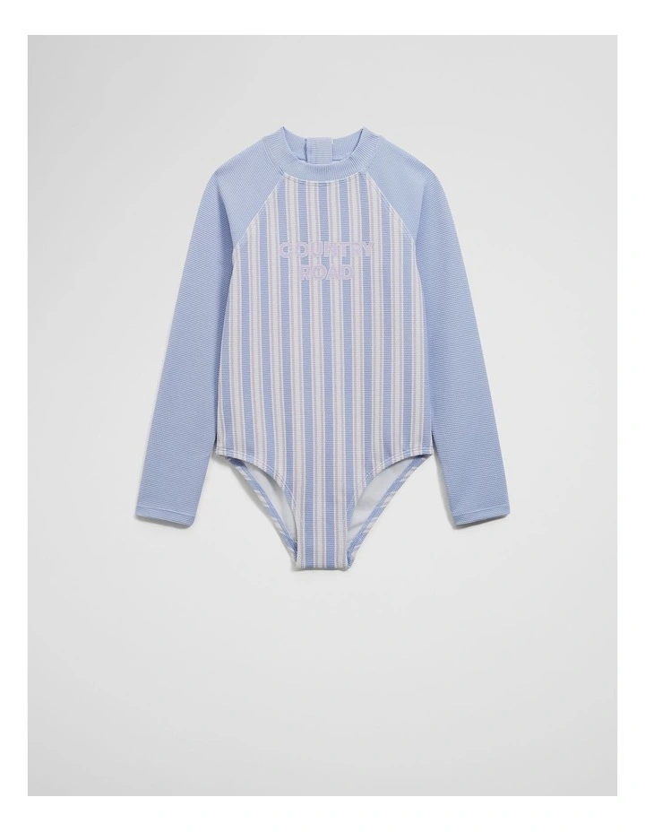 Stripe Swimsuit in Bluebell image 4