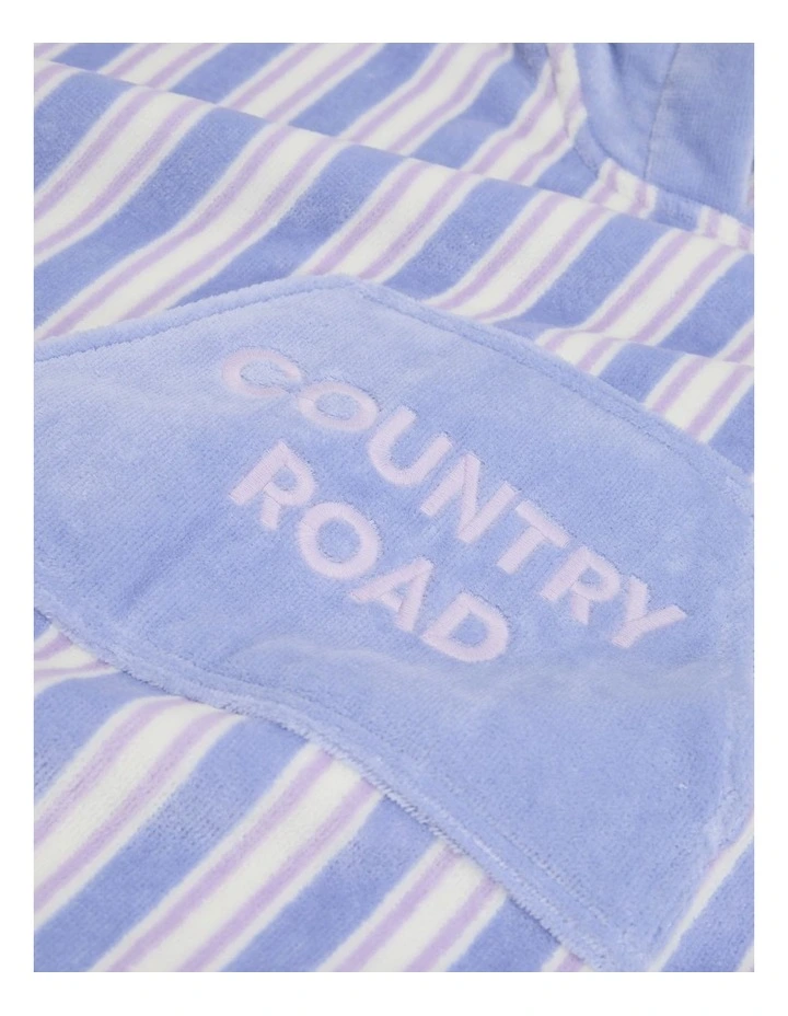 Australian Cotton Stripe Logo Poncho in Bluebell image 5