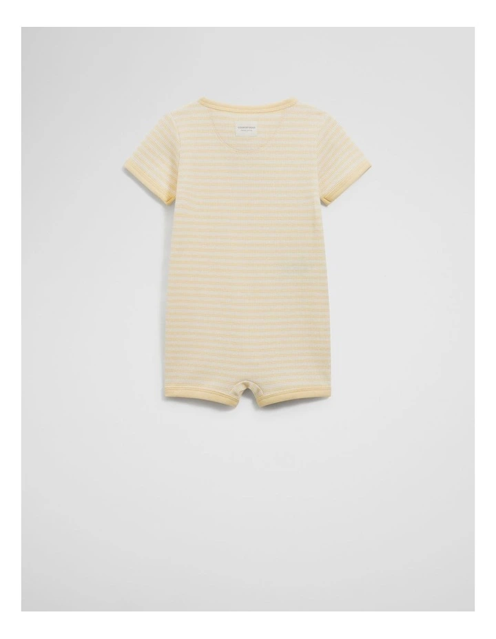 Waffle Short Sleeve Bodysuit in Lemon image 4