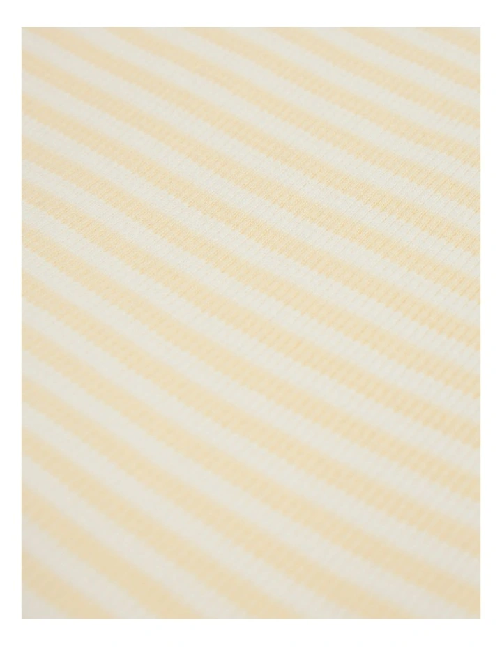Waffle Short Sleeve Bodysuit in Lemon image 5