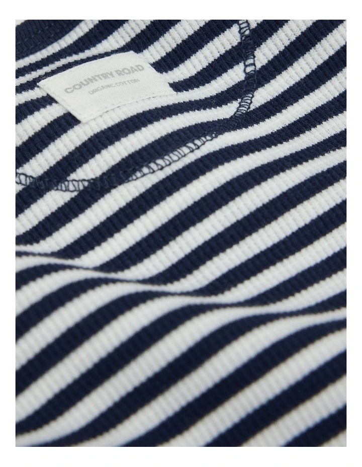 Waffle Short Sleeve Bodysuit in Navy image 3