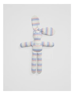 Organically Grown Cotton Stripe Bunny in Bluebell