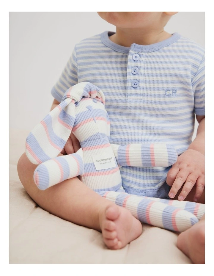 Organically Grown Cotton Stripe Bunny in Bluebell image 2