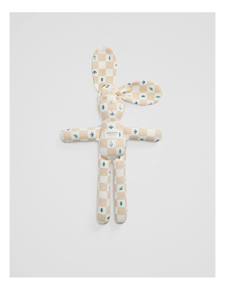 Organically Grown Cotton Bunny in Neutral Check image 1