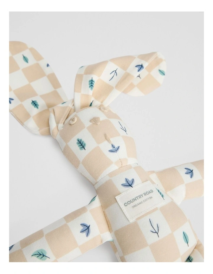 Organically Grown Cotton  Bunny in Neutral Check image 2