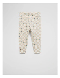 Organically Grown Cotton Fold-over Soft Pant in Neutral Check