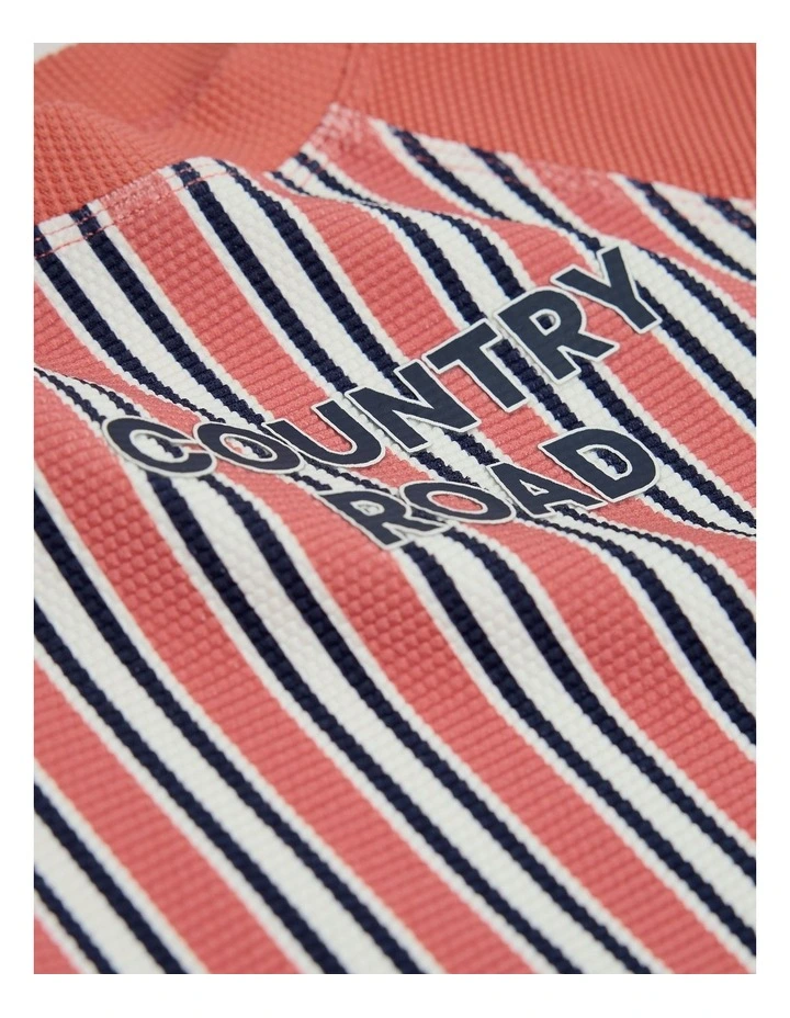 Stripe Logo Rash Vest in Faded Red image 2