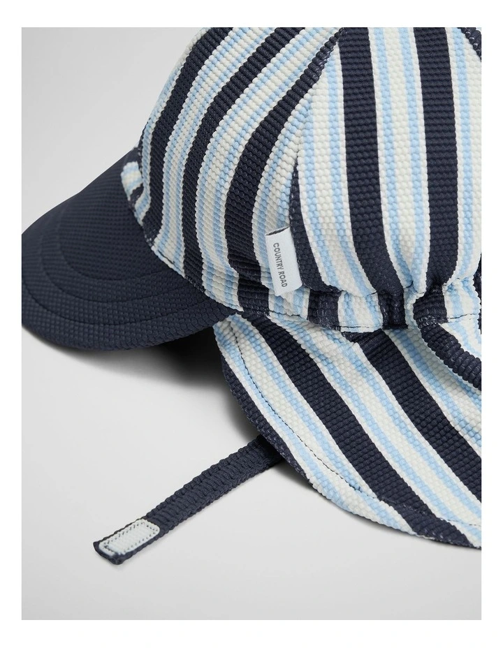 Stripe Swim Cap in Navy image 2
