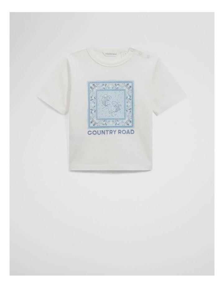 Paisley Print Oversized T-shirt in Marshmallow image 1