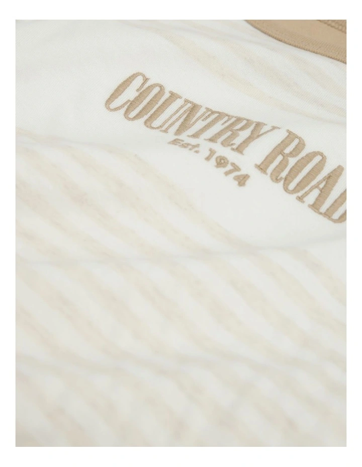 Organically Grown Cotton Long Sleeve Heritage Bodysuit in Oatmeal Marle image 3